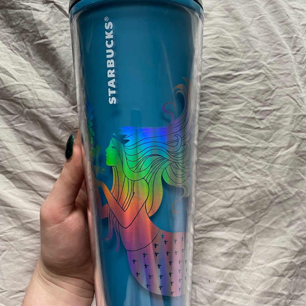 Starbucks Blue and Holographic Mermaid Color Changing Cup